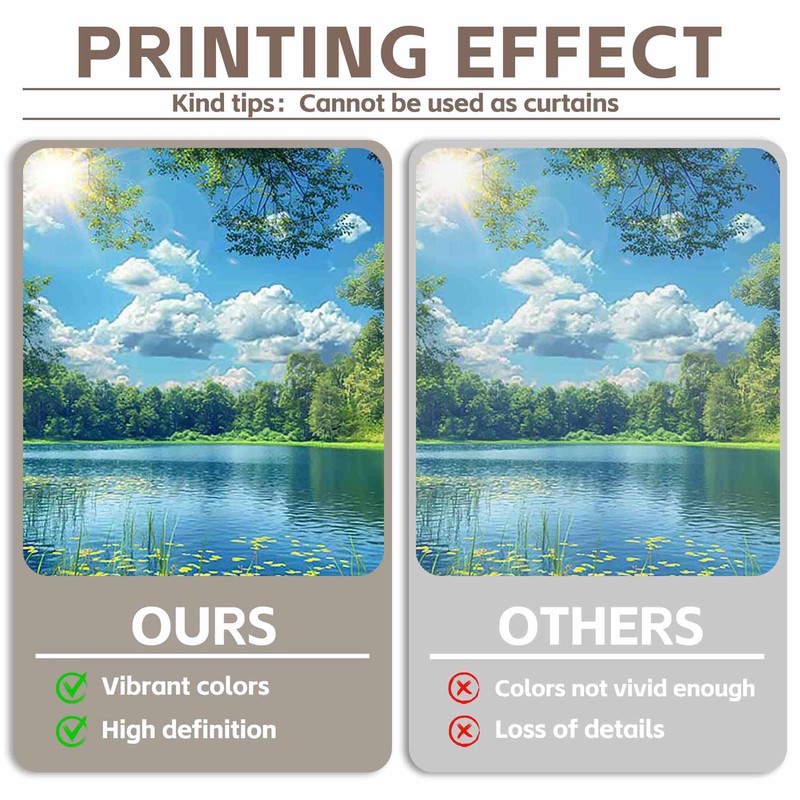 ZTHMOE Fabric 7x5ft Lake Natural Scenery Backdrop River Forest Tree