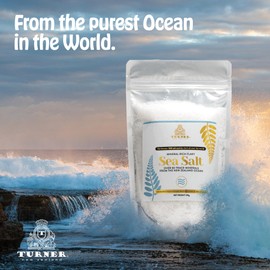 TURNER Mineral-Rich Flaky Sea Salt, Made in New Zealand, Kosher Flakes, 1050 Gramm, Premium Gourmet, Unprocessed, 84 Minerals & Trace Elements, 100% All-Natural, Solar & Wind Harvested, Lab Certified