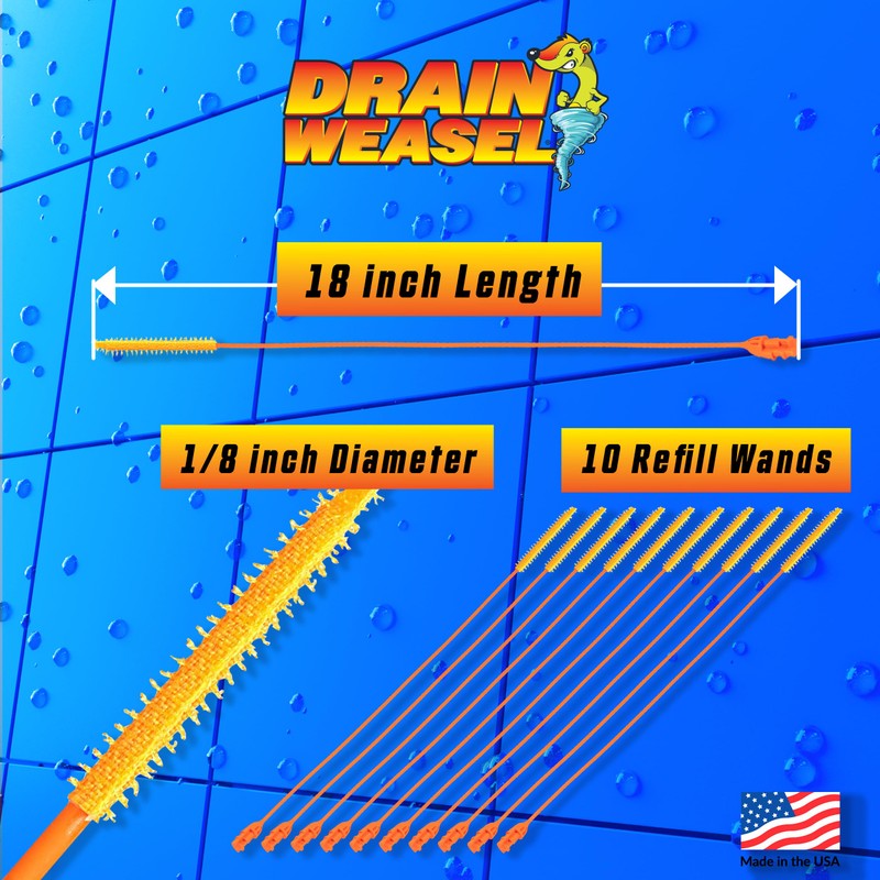 FlexiSnake Drain Weasel Refill - Sink Snake Hair Clog Remover