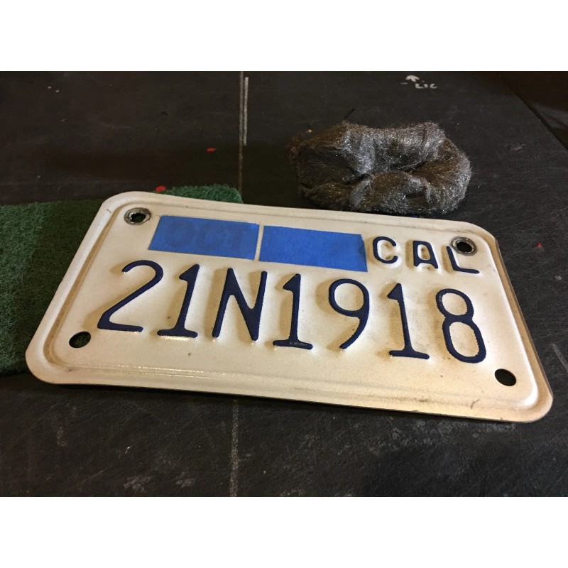 dgdistributions California motorcycle license plate restore or transform