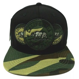 TOP LEVEL CALIFORNIA REPUBLIC Camo Snapback Cap Hat Cali Camouflage OSFM New