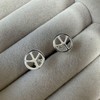 Sterling Silver Peace Sign Stud Earrings