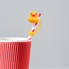 Duck-Shaped Silicone Straw Toppers 4Pcs -Reusable for 8mm Drinking Straws