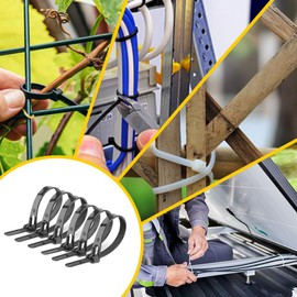 Offgridtec Reusable Self Locking Cable Ties 7.6mm x 200mm Heat and Cold Resistant Durable Multipurpose Cable Pack of 100 Black