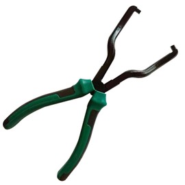 Buaak Fuel Line Pliers, Hose Clip Pliers, Fuel Pipe Removal Tool, Electrical Disconnect Pliers for Cars, Gasoline Pipe Joint Removal Pliers for Oil Pipes(Green and Black Handle, Black Pliers)
