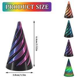 3D Printed Spiral Cone Fidget Toy, Pack of 4, Impossible Cone Spiral Cone Decompression Toy, Combination Rotating Pyramid Statue Pyramid Sculpture Spiral Cone Fidget Toy for Children and Adults