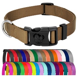 Country Brook Petz - American-Made Dog Collar for Large, Medium, and Small Dogs and Puppies - Deluxe Heavy Duty Nylon in 33 Dazzling Colors (Medium, 3/4 Inch Wide, Coyote Tan)