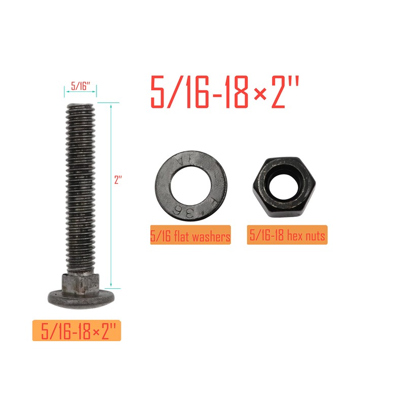 LBY 10 Sets Carriage Bolts Screws Assortment Kit, 5/16-18 x