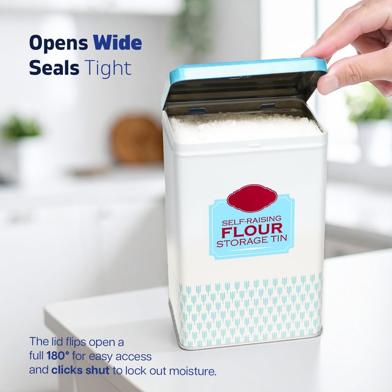 Flour Storage Containers | Self Raising Flour Tin with Lid