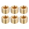 sourcing map 6Pcs Brass Pipe Plug Fitting, 1/8" NPT Male