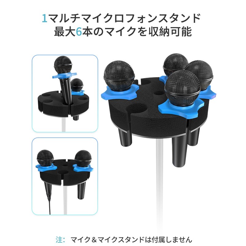 Etour [2024 Upgrade] Multi Mic Holder for Microphone Stand, Circular