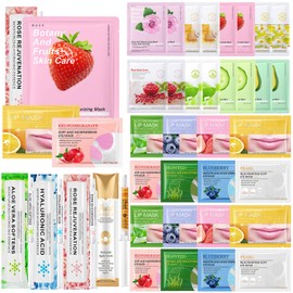 Face Masks Skincare Set Teenage Girls Gift Sets 36 Pcs Pamper Gifts for Women,Moisturize,Soothe,Hydrate Face Mask Set,Christmas Stocking Stuffers ( Face Masks, Eye Patches, Lip Masks, Face Essense)