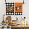 Artoid Mode Buffalo Plaid Bow Arrow Pumpkin Fall Kitchen Towels