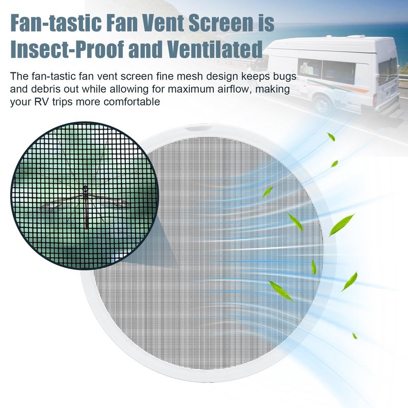 Adabuing RV Vent Screen Roof Fan Frame Parts Replacement for