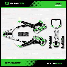 Factory EFX White & Green Shift Racing Graphics Kit fits Kawasaki 00-09 Klx110 KLX 110 Decal