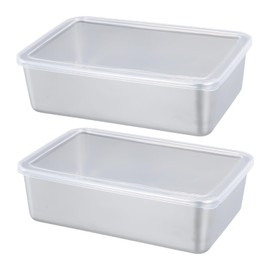 Medium 2 Airtight Food Storage Containers, Stainless Steel Food Containers with Airtight Lids, Food Preservation Box, Stackables, Dishwasher, Ovens, Freezer Safe