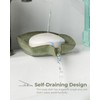 Self Draining Soap Dish, Ceramic Drain Soap Holder Waterfall Design