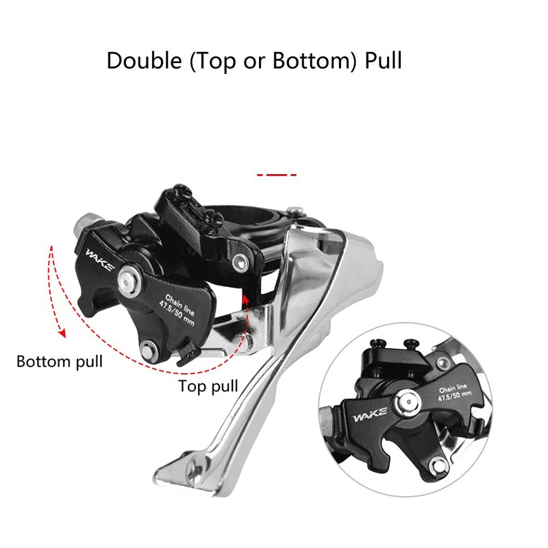 CYSKY Bicycle Front Derailleur 3 Compartments, Fits 31.8/34.9 mm Tube