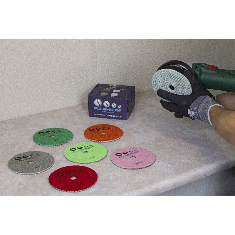 POLISHSURF Diamond Polishing Pads 5 Inch Wet Dry Set 8