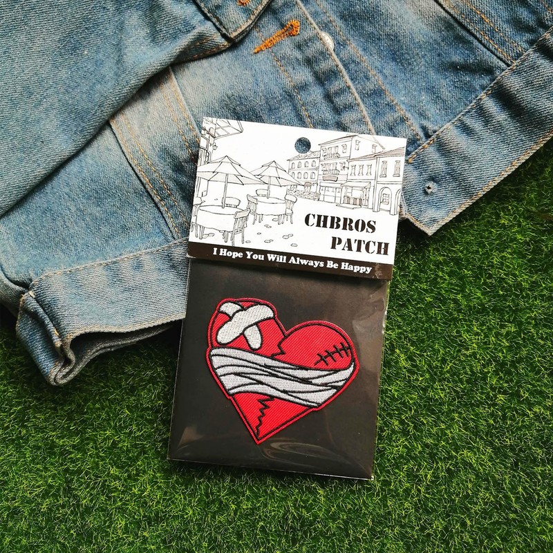 CHBROS Broken Heart Embroidered Patch Applique Iron/Sew on Patches for