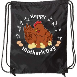 inktastic Cute Chickens-Happy Mother's Day Drawstring Bag Black 35a21