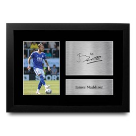 HWC Trading FR A4 James Maddison Gifts Printed Signed Autograph Picture for Football Fans and Supporters - A4 Framed