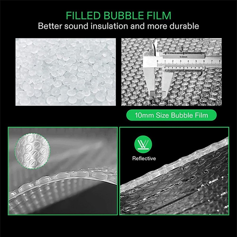 Lyaciomn 1 Roll Silver Reflective Wrap Insulation Bubble Film Reflects
