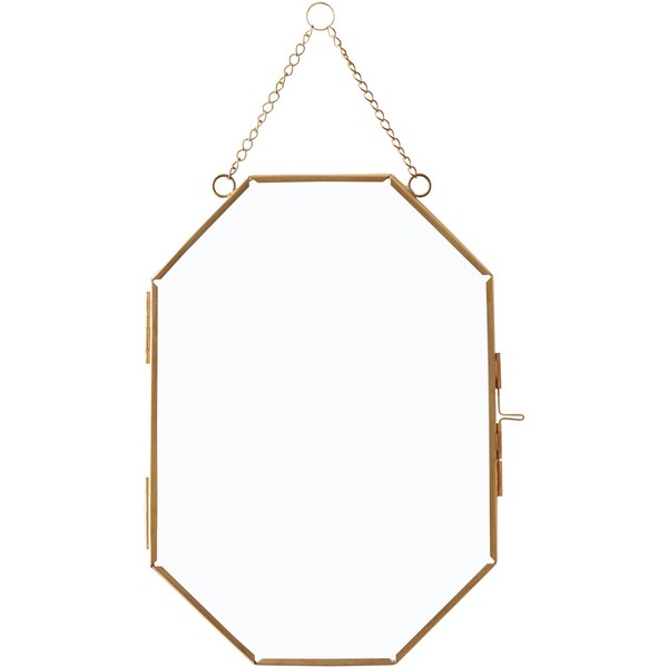 POSH Living 22606 Glass Frame, Gold, Size: Approx. W 5.9 x D 0.2 x H 10.6 x 10.6 inches (15 x 0.6 x 27
