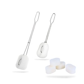 Regipro b Water Bottle Sponge Set of 2 with Replacement Sponge Bottle Brush Kitchen Utensils White (Short & Long)