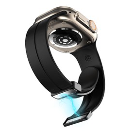 IDW15 Smart Watch Bands, 19mm Silicone Magnetic Buckle Replacement Straps Compatible for Fitpolo IDW15 1.8" Smart Watch / GAXIWILO, Parsonver, TMHAI, WMK, Quican, VERYFIT, Aeac IDW15 Watch (Black)