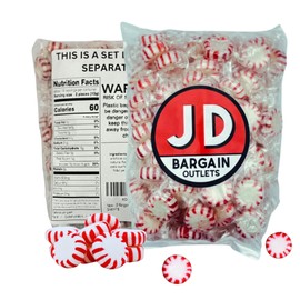 JD Bargain Outlets Starlight Peppermint Mints - 1 lb Bulk Bag, Individually Wrapped Hard Candy Mints - Refreshing Peppermint Candy in Bulk for Parties, Gifting, and Everyday Snacking