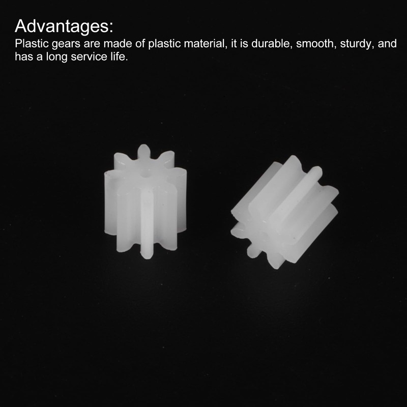 MECCANIXITY 20 Pcs Plastic Gears 8 Teeth Plastic Motor Gear