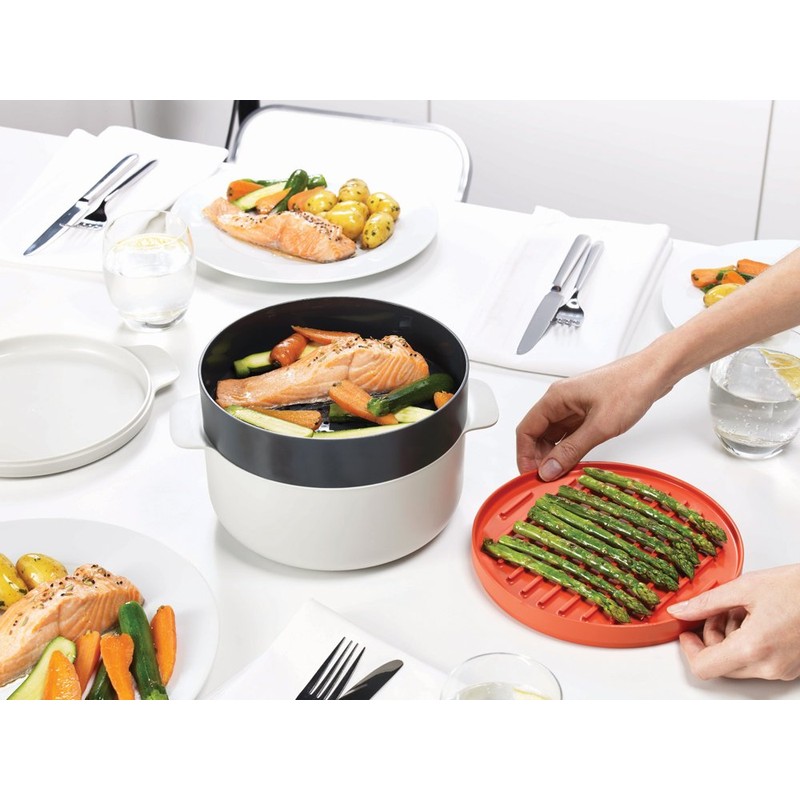ジョセフジョセフ (Joseph Joseph) 電子レンジ調理器 スタッカブルクッキングセット ストーン/オレンジ M-クイジーン (M-Cuisine) プラスチック製 45001