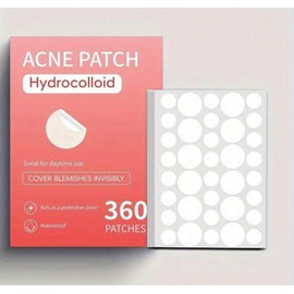 Hydrocolloid Facial Acne Patches, 360 Count, Invisible Waterproof Blemish Cover, Daytime Use