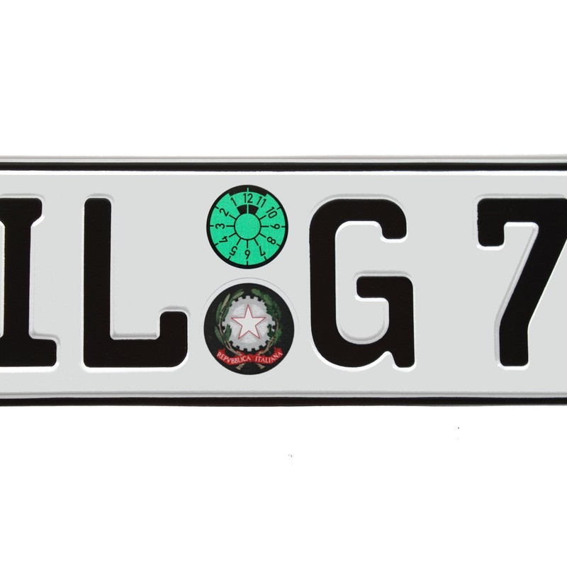 Italy Flag Euro Style Plate and Frame Package - Plate,