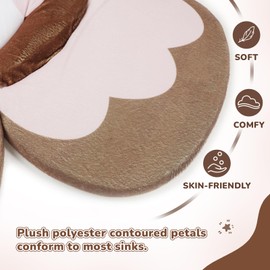 YooxArmor Baby Bath Flower for Sink, Non-Slip Flower Bathtub for Infants 0-6 Months, Soft Baby Sink Bath Cushion for Babies Bath Time, Newborns Bath Essentials Must Haves-Owl