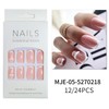 24PCS Press On French Nails Kit - Geometric Fake Nails,