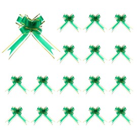 uxcell 50pcs Dark Green Pull Bows 5.9 Inches Wide Large Ribbon Gift Bows for Gift Wrapping Gift Basket Decor Wedding Parties Birthday Florist Packaging and Decoration