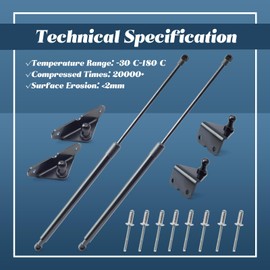 Esttlamer 2 Pcs 21-27015-02 Front Hood Lift Supports Shock Gas Strut Replacement for Toyota for Tacoma Engine Hoods 2016-2023, with Mounting Bracket