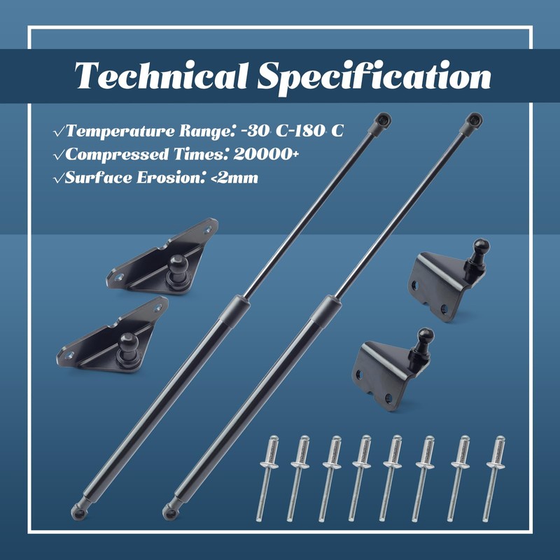 Esttlamer 2 Pcs 21-27015-02 Front Hood Lift Supports Shock Gas