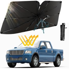 ZDQC Parasol para Parabrisas Delantero, 145 x 84 cm, Parasol para Parabrisas de Coche, sombrilla Plegable giratoria de 360 ° para Coche, sombrilla de Coche (XL)