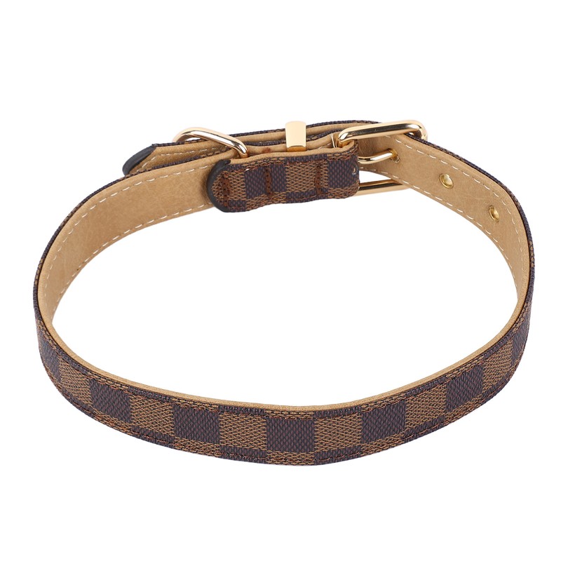 Dog Collar Durable Soft Stylish Plaid Pattern Dog Collar Adjustable