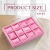 Henoyso 2 Pieces 12 Grid Velvet Watch Tray Jewelry Organizer