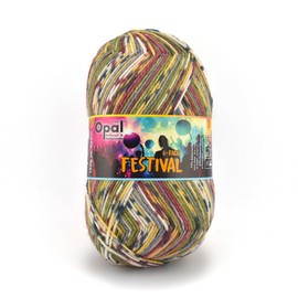 Opal Festival 6-Ply Sock Wool, 150 g/420 m, Needle Size 3-4, 75% Virgin Wool, 25% Polyamide, Beautiful Colours, Soft, Absorbent, Durable (11427 Schlammschlacht)