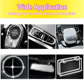 KHGUZ Bling Car Trim Self Adhesive, Crystal Rhinestone 16.4FT Vehicle Strips Stickers, Glitter Diamond Auto Interior Exterior Ribbon Decorations for Dashboard & Door, Universal Fit (Black)