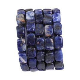 BEADIA Natural Blue Sodalite Cuboid Stone Loose Semi Gemstone Beads for Jewelry Making 8mmx12mm 38cm/Strand