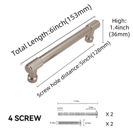 POVEFONK 10 Pack 5 inch Champagne Bronze Kitchen Cabinet Handles Knurled Cabinet Pulls Gold Drawer Pulls Kitchen Cabinet Hardware Kitchen Handles Drawer Pulls Dresser Handles