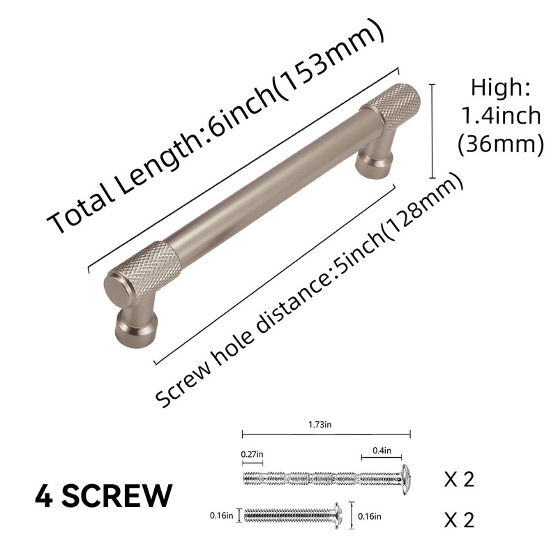 POVEFONK 10 Pack 5 inch Champagne Bronze Kitchen Cabinet Handles