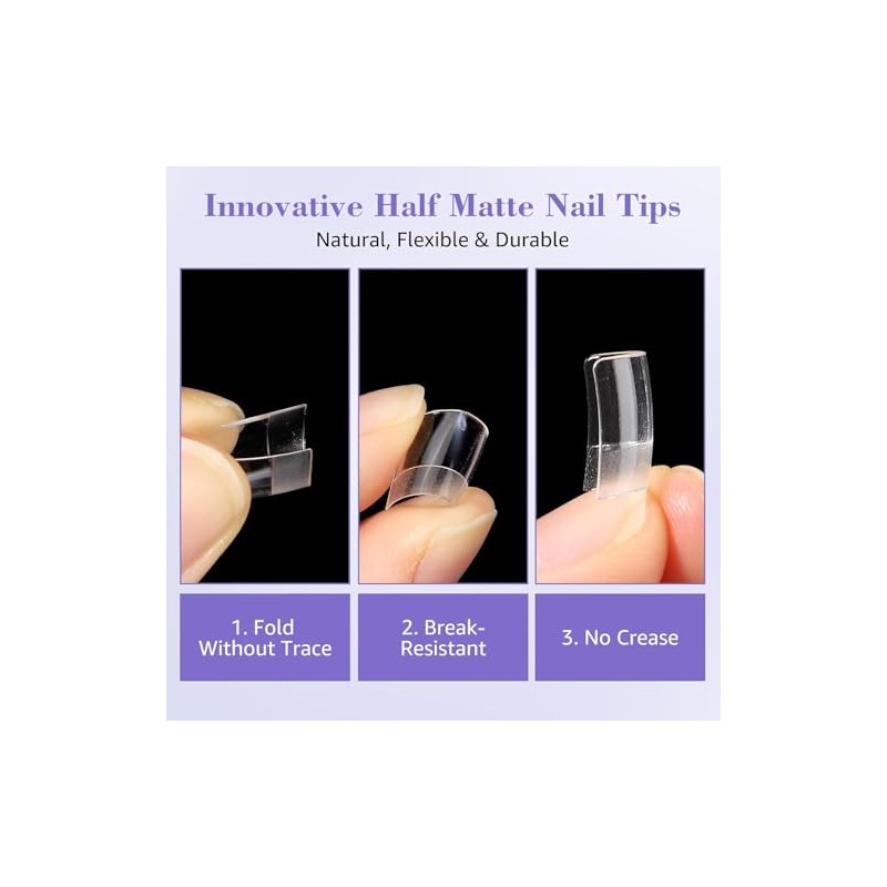 600pcs Uñas Postizas Nail Art Tips, Francesa Uñas Acrilicas Uñas