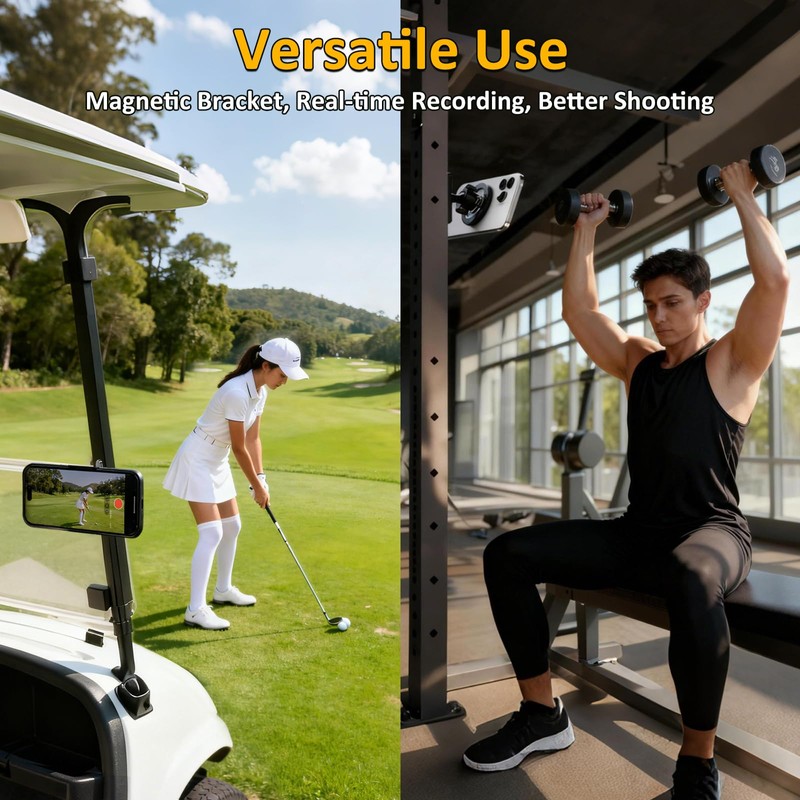 Magnetic Phone Holder for Golf Cart, MagSafe 360° Mount 2